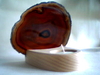 Achatplatte (natur/klein) mit Holzständer u. Teelicht