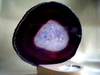 Achatplatte (lila/groß) mit Holzständer u. Teelicht